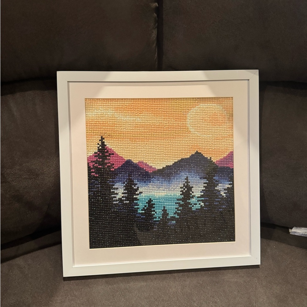 Sunset Mountain Landscape Framed Art